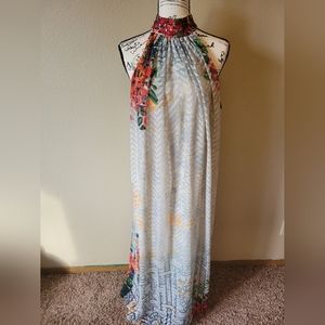 Anthropologie Floral Halter Maxi Dress - Multicolor